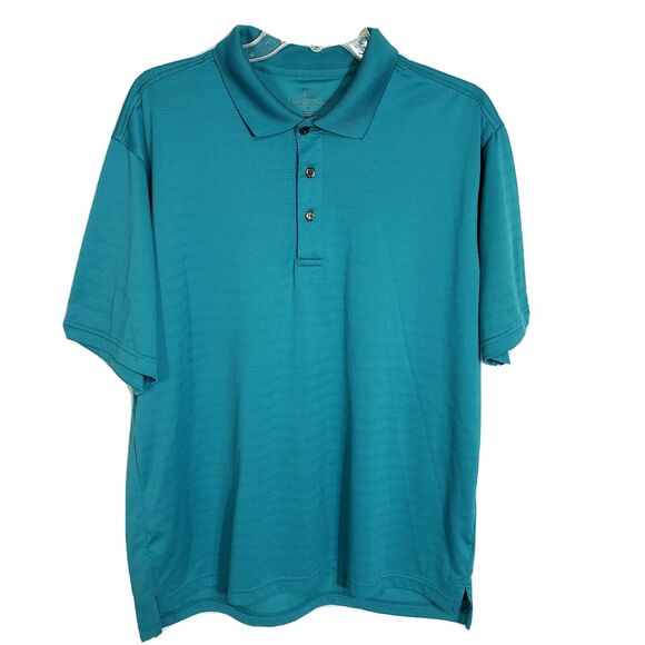 Golden Bear Performance Mens Polo Shirt Size XL Teal Short Sleeve Golf Textured - Picture 1 of 10
